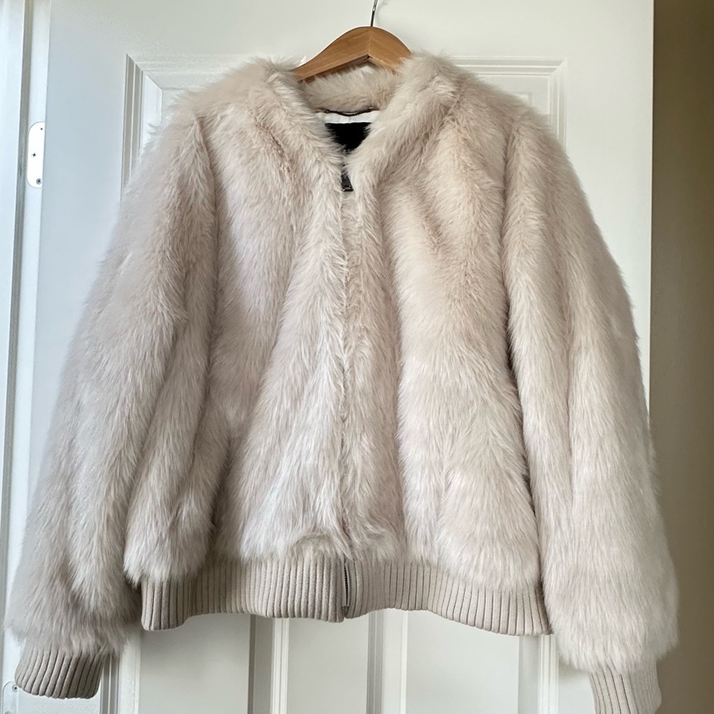 Banana Republic Faux Fur Bomber Jacket xl
